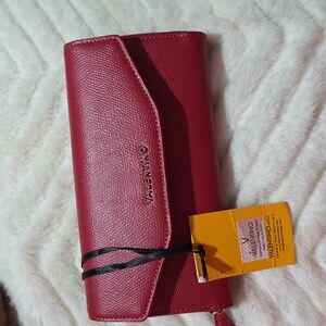 Valentino Deep Red Leather Wallet
